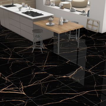 Atlas Gold Polished Indoor Wall&Floor Porcelain Tile - 600x600mm