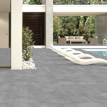 Cemento Anthracite Outdoor Porcelain Paving Slabs - 800x800x20 mm