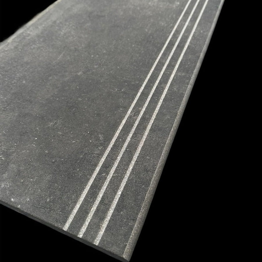 Cemento Black Bullnose tiles 1200x300x20 mm