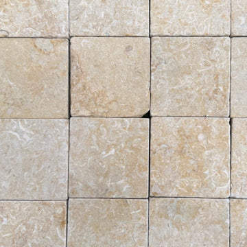 Dijon Beige Tumbled Limestone Cobbles 100x100mm