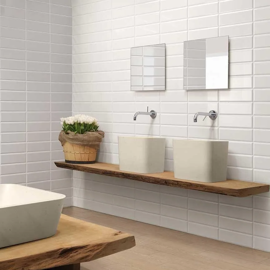 Glossy White Metro Wall Tile 300x100mm