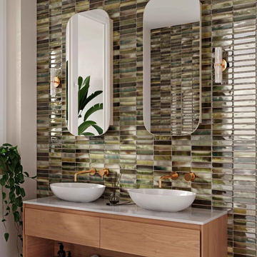 Green Kit Kat Effect Wall Tile 300x150mm