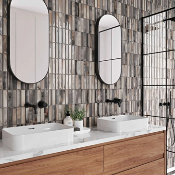 Greige Kit Kat Effect Wall Tile 300x150mm
