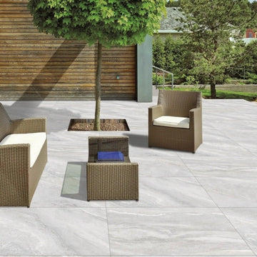 Nevada Grey Outdoor Porcelain Paving Slabs - 900x600x20 mm