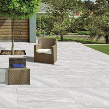 Nevada Grey Outdoor Porcelain Paving Slabs - 900x600x20 mm