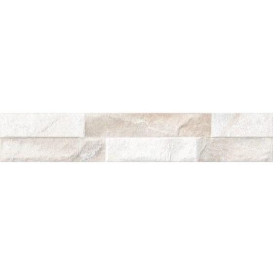 Orlando White Split Face Wall Cladding Tile 80x442 mm