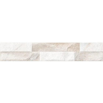 Orlando White Split Face Wall Cladding Tile 80x442 mm