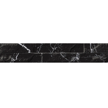 Orlando Marble Black Split Face Wall Cladding Tile 80x442 mm