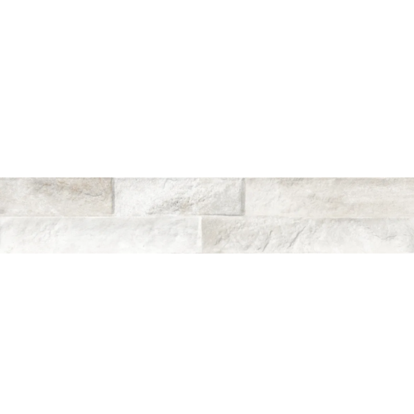 Orlando White Split Face Wall Cladding Tile 80x442 mm