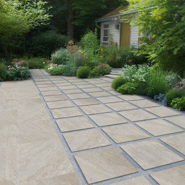 Quarzite Beige Outdoor Porcelain Paving Slabs - 600x600x20 mm