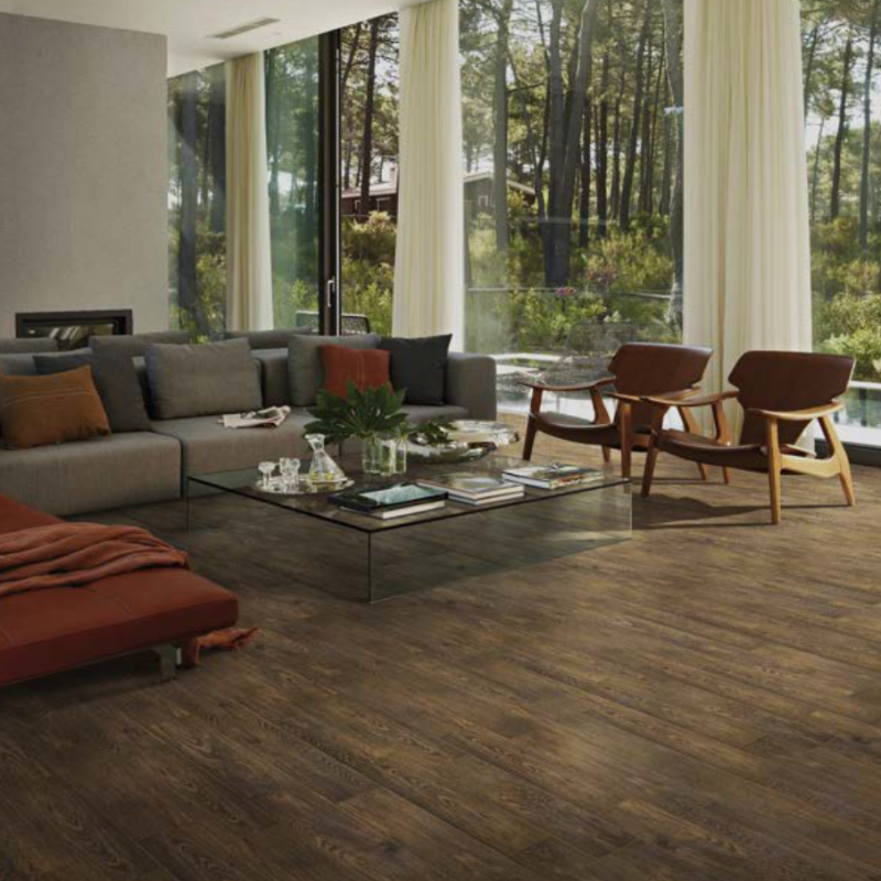 Sherwood Dark Wood Effect Wall Floor Porcelain Tile 600x150