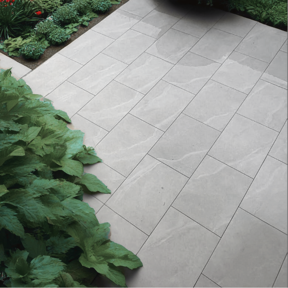 Solace Grey Outdoor Porcelain Paving Slabs - 900x600x20 mm