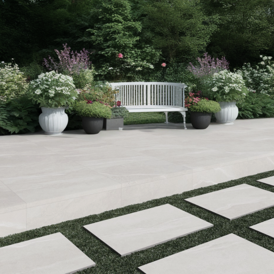 Solace Perla Outdoor Porcelain Paving Slabs - 900x600x20 mm