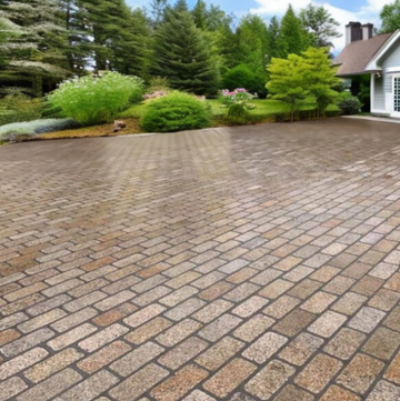 Yellow Granite Tumbled Paving Setts 200x100x50