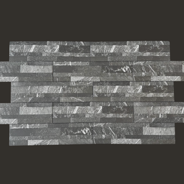 York Black Split Face Italian Wall Cladding Tile 155x605 mm