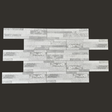York White Split Face Italian Wall Cladding Tile 156x606 mm