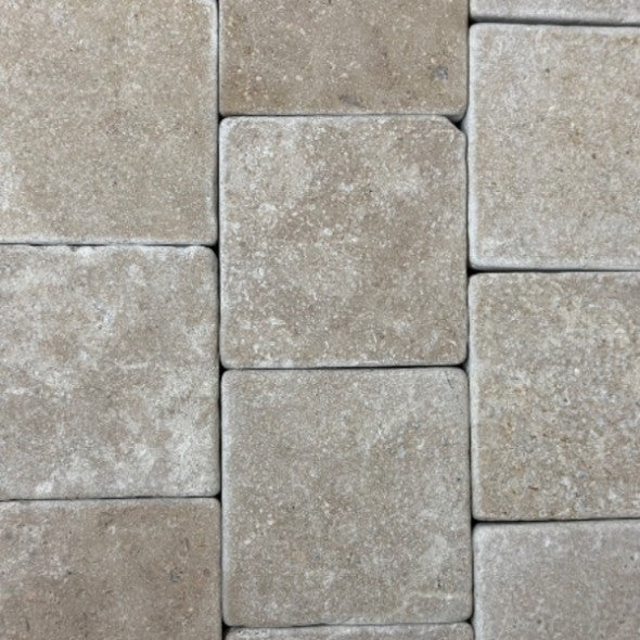 Dijon Pearl Tumbled Limestone 100x100mm