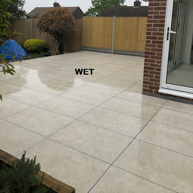 Beige Travertine Outdoor Porcelain Paving Slabs - 900x600x20 mm