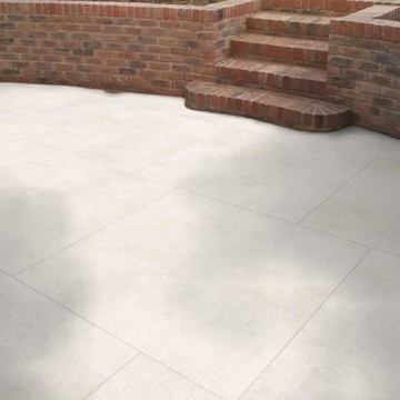 Cemento Ivory Outdoor Porcelain Paving Slabs - 800x800x20 mm