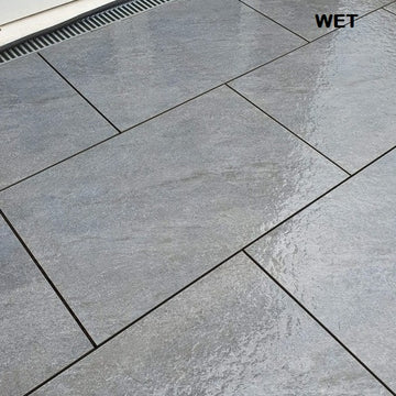 Fume Dark Grey Outdoor Porcelain Paving Slabs - 900x600x20 mm