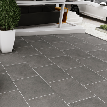 Galaxy Anthracite Outdoor Porcelain Paving Slabs - 600x600x20 mm