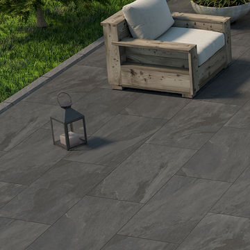 Nova Anthracite Outdoor Porcelain Paving Slabs - 900x600x20 mm