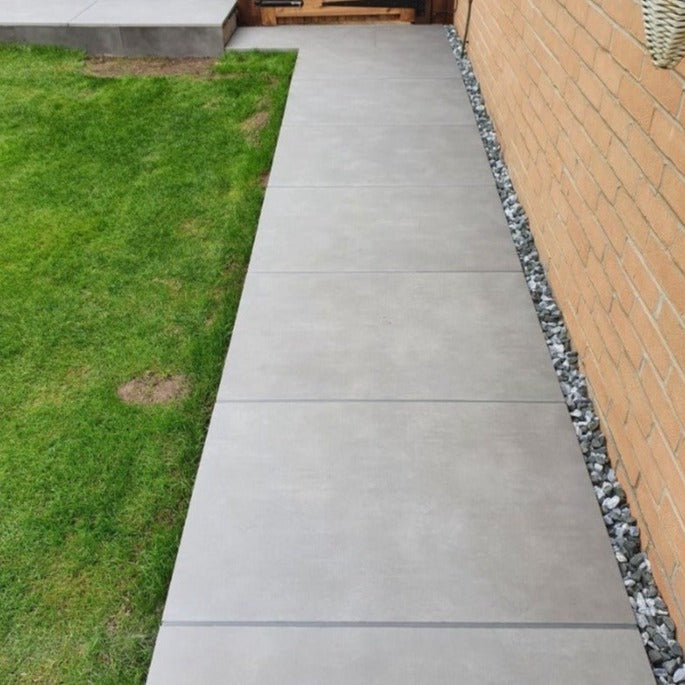 River Grey Outdoor Porcelain Paving Slabs - 800x800x20 mm
