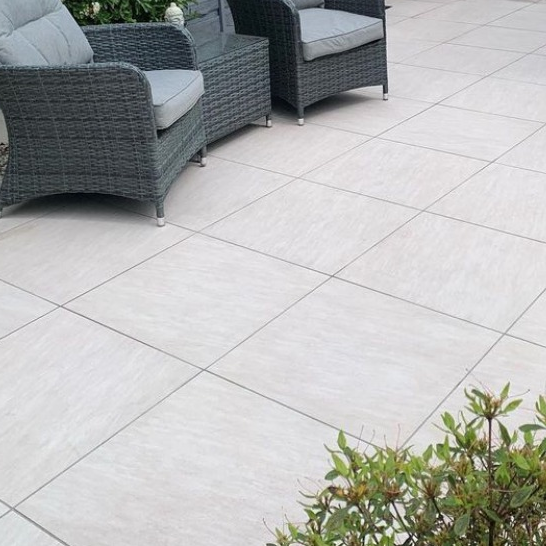 Tasos Cream Outdoor Porcelain Paving Slabs - 600x600x20 mm