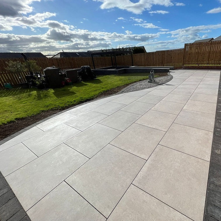 Ferro Light Grey Outdoor Porcelain Paving Slabs - 800x800x20 mm