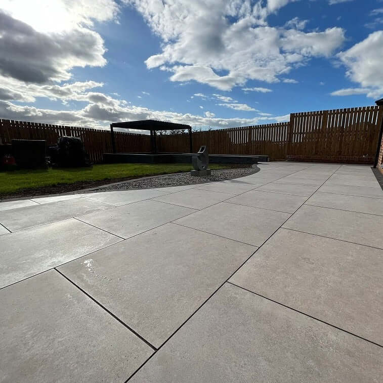 Ferro Light Grey Outdoor Porcelain Paving Slabs - 800x800x20 mm