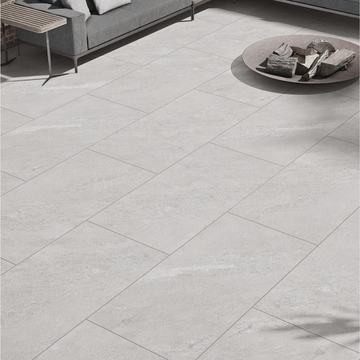 Agra White Outdoor Porcelain Paving Slabs - 900x600x20 mm