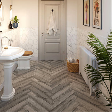 Antique Oak Herringbone SPC Luxury Click Vinyl Flooring- 630 x 126x 5.2mm