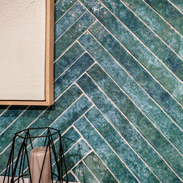 Aquamarine Brick Effect Feature Wall Tile- 500x50 mm