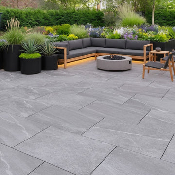 Baltic Grey Outdoor Porcelain Paving Slabs - 900x600x20 mm