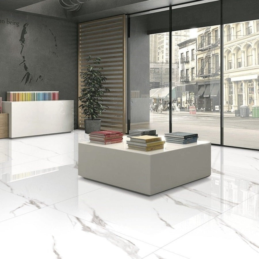 Bianca Statuario Polished Wall&Floor Porcelain Tile-600x600mm