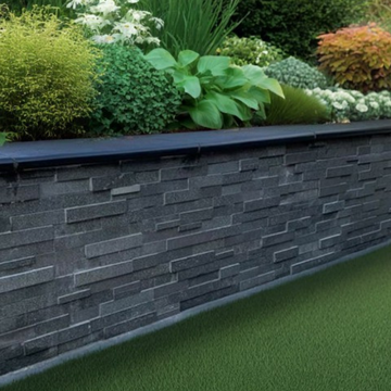 Black Granite Natural Split Face Wall Cladding 150x600 mm