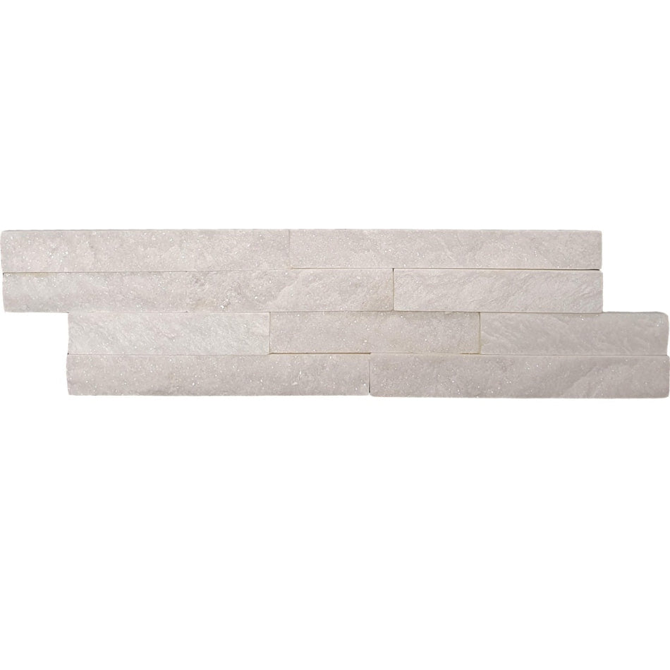 Blanc Quartz Natural Stone Split Face Wall Cladding 100x360 mm