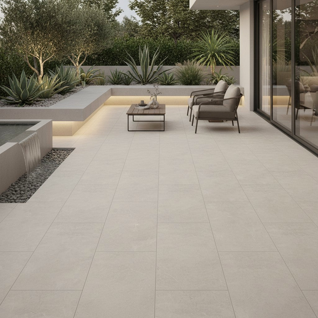 Brava Bone Outdoor Porcelain Paving Slabs - 1200x600x20 mm
