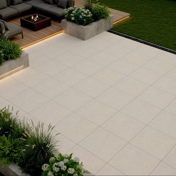 Brava Bone Outdoor Porcelain Paving Slabs - 800x800x20mm