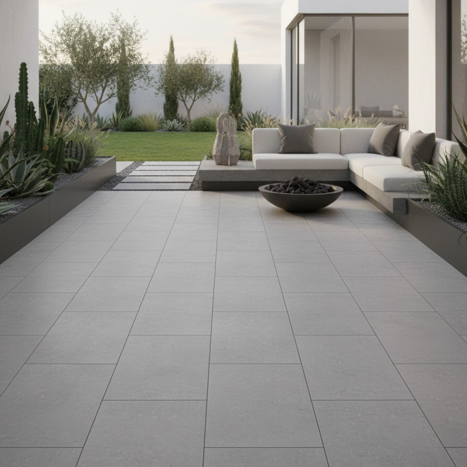 Brava Grey Outdoor Porcelain Paving Slabs - 900x600x20 mm
