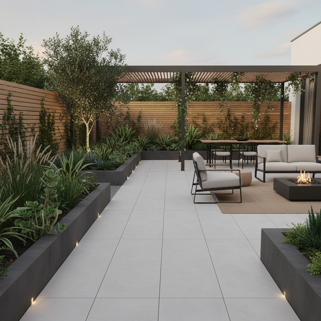 Brava Off White Outdoor Porcelain Paving Slabs - 1200x600x20 mm