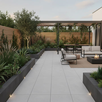 Brava Off White Outdoor Porcelain Paving Slabs - 1200x600x20 mm