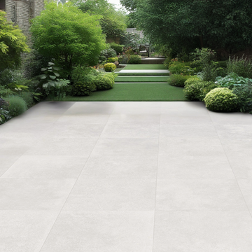 Brava Off White Outdoor Porcelain Paving Slabs - 800x800x20mm