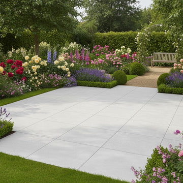 Brava Off White Outdoor Porcelain Paving Slabs - 800x800x20mm