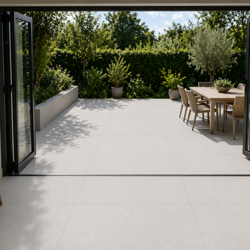 Brava Off White Outdoor Porcelain Paving Slabs - 800x800x20mm