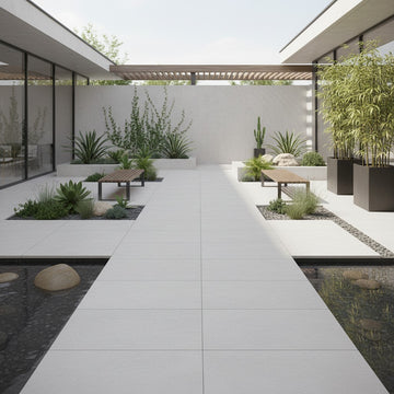 Brava Off White Outdoor Porcelain Paving Slabs - 900x600x20 mm