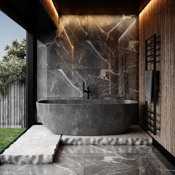 Calacatta Nero Polished Indoor Wall&Floor Porcelain Tile-1200x600mm