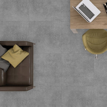 Cemento Anthracite Matt Indoor Wall&Floor Porcelain Tile - 600x600mm