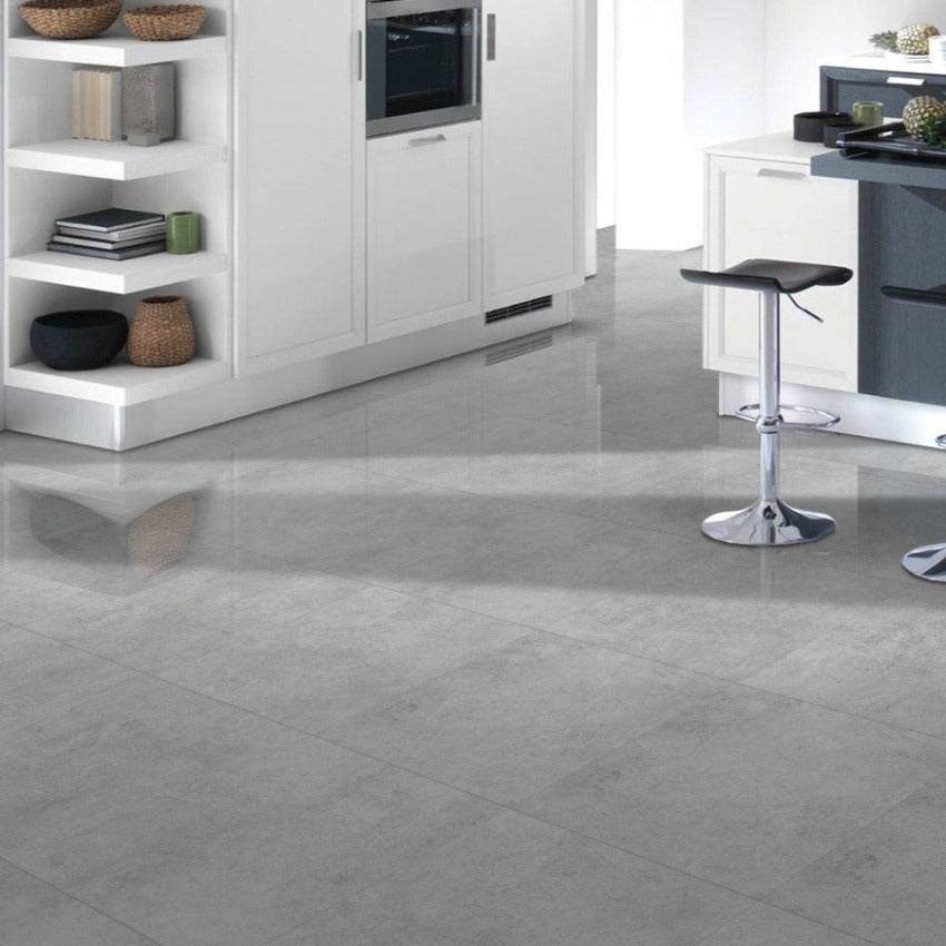  Cemento Grey Polished Indoor Wall&Floor Porcelain Tile - 600x600mm