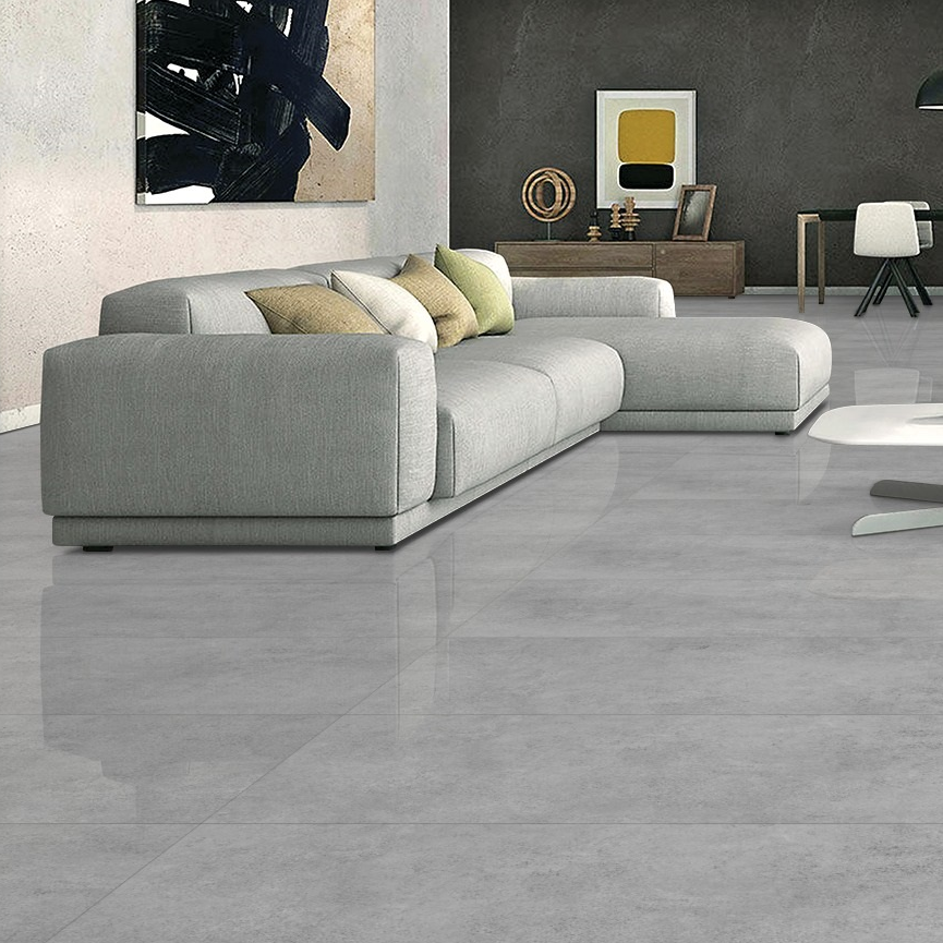 Cemento Grey Polished Indoor Wall&Floor Porcelain Tile - 600x600mm